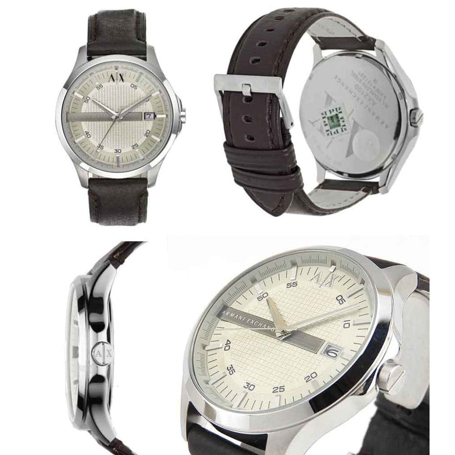 Armani Exchange Whitman Silver Dial Brown Leather Strap Watch For Men - AX2100