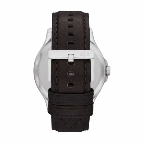 Armani Exchange Whitman Silver Dial Brown Leather Strap Watch For Men - AX2100