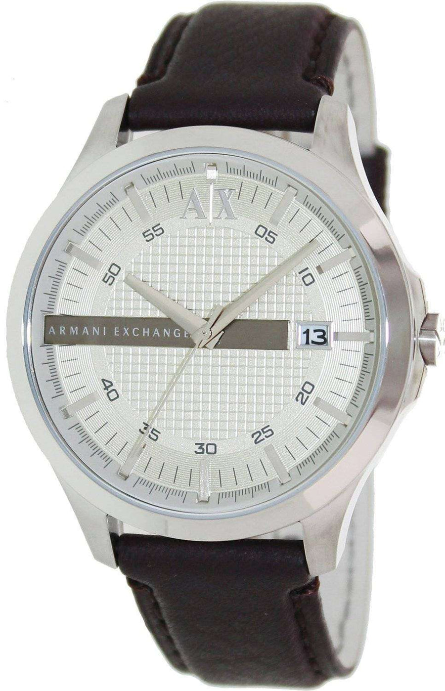 Armani Exchange Whitman Silver Dial Brown Leather Strap Watch For Men - AX2100