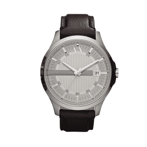 Armani Exchange Whitman Silver Dial Brown Leather Strap Watch For Men - AX2100
