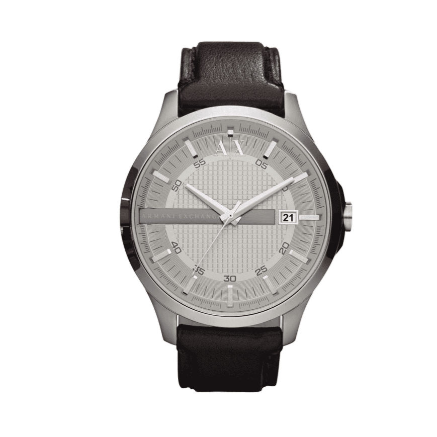 Armani Exchange Whitman Silver Dial Brown Leather Strap Watch For Men - AX2100