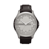 Armani Exchange Whitman Silver Dial Brown Leather Strap Watch For Men - AX2100