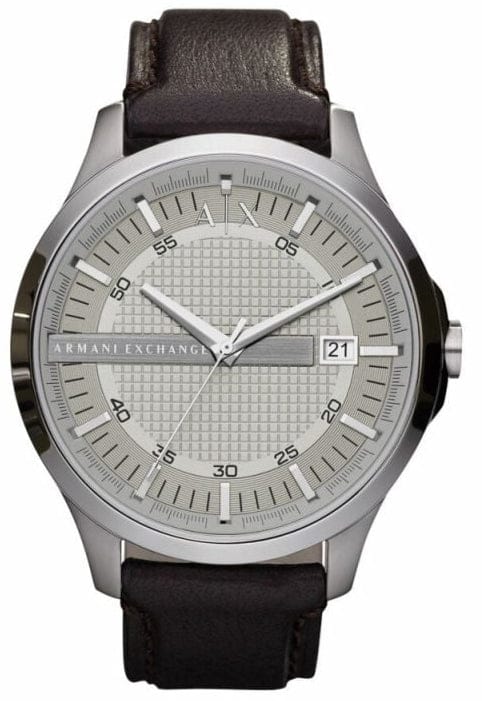 Armani Exchange Whitman Silver Dial Brown Leather Strap Watch For Men - AX2100