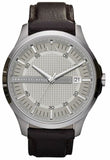 Armani Exchange Whitman Silver Dial Brown Leather Strap Watch For Men - AX2100
