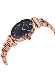 Emporio Armani Gianni T-Bar Black Dial Rose Gold Strap Watch For Women - AR11145