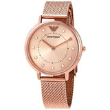 Emporio Armani Kappa Pink Dial Pink Mesh Bracelet Watch For Women - AR11129