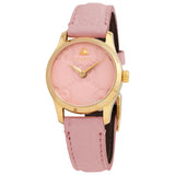 Gucci G Timeless Quartz Pink Dial Pink Leather Strap Watch For Women - YA1265005