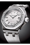 Audemars Piguet Royal Oak Offshore Quartz Diamonds White Dial White Rubber Strap Watch for Women - 67540SK.ZZ.A010CA.01