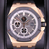 Audemars Piguet Royal Oak Offshore Chronograph Grey Dial Black Rubber Strap Watch for Men - 26416RO.OO.A002CA.01