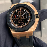 Audemars Piguet Royal Oak Offshore Chronograph Black Dial Black Rubber Strap Watch for Men - 26401RO.OO.A002CA.02