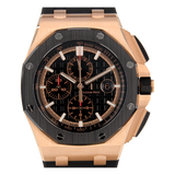 Audemars Piguet Royal Oak Offshore Chronograph Black Dial Black Rubber Strap Watch for Men - 26401RO.OO.A002CA.02