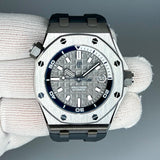 Audemars Piguet Royal Oak Offshore Diver Grey Dial Grey Rubber Strap Watch for Men - 15720ST.OO.A009CA.01