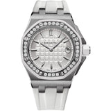 Audemars Piguet Royal Oak Offshore Quartz Diamonds White Dial White Rubber Strap Watch for Women - 67540SK.ZZ.A010CA.01