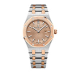 Audemars Piguet Royal Oak Quartz 18K Pink Gold Dial Two Tone Steel Strap Watch for Women - 67650SR.OO.1261SR.01