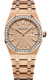 Audemars Piguet Royal Oak Quartz Diamonds Rose Gold Dial Rose Gold Steel Strap Watch for Women - 67651OR.ZZ.1261OR.03