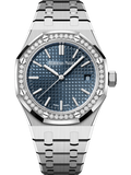 Audemars Piguet Royal Oak 50th Anniversary Diamond Ice Blue Dial Silver Steel Strap Watch for Men - 15551ST.ZZ.1356ST.01