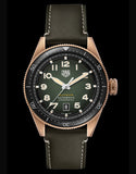 Tag Heuer Autavia Calibre 5 Automatic 42mm Olive Green Dial Leather Strap Watch for Men - WBE5190.FC8268