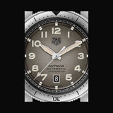 Tag Heuer Autavia Isograph Grey Dial Calfskin Brown Leather Strap Watch for Men - WBE5111.FC8267