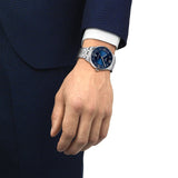 Tissot Chemin Des Tourelles Powermatic 80 Blue Dial Silver Steel Strap Watch for Men - T099.407.11.048.00