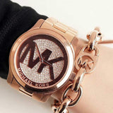 Michael Kors Runway Rose Gold Dial Rose Gold Steel Strap Watch for Women - MK5661