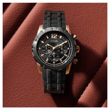 Guess Caliber Chronograph Black Dial Black Rubber Strap Watch for Men  - W0864G2