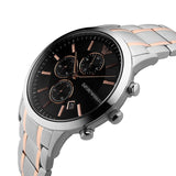 Emporio Armani Renato Chronograph Black Dial Two Tone Steel Strap Watch For Men - AR11165