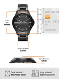 AX71013P11 Black Stainless Steel Watch with Dimensions