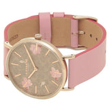 Coach Perry Floral Motif Fawn Dial Pink Leather Strap Watch for Women - 14503442