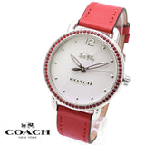 Coach Delancey White Dial Red Leather Strap Watch for Women - 14502878