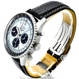 Breitling Navitimer B01 Chronograph 43 Blue Dial Black Leather Strap Watch for Men - AB0138241C1P1