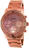 Guess Confetti Pink Dial Rose Gold Steel Strap Watch For Women - W0774L3