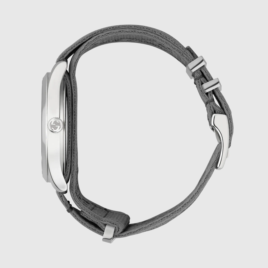 Gucci G Timeless Quartz White Dial Grey NATO Strap Watch For Women - YA1264184