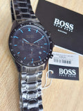 Hugo Boss Trophy Black Dial Black Steel Strap Watch for Men - 1513675