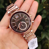 Michael Kors Sawyer Rose Gold Dial Rose Gold Steel Strap Watch for Women - MK6226