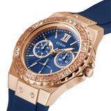 Guess Limelight Blue Dial Blue Silicone Strap Watch For Women - W1053L1