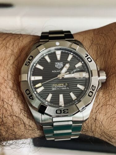 TAG Heuer Aquaracer watch on wrist