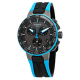 Tissot T Race Cycling Chronograph Black Dial Two Tone Rubber Strap Watch For Men - T111.417.37.441.05