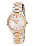 Michael Kors Runway White Dial Two Tone Stainless Steel Strp Watch for Women - MK3204A