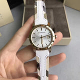 Burberry The City White Dial White Leather Strap Watch for Women - BU9015