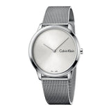 Calvin Klein Minimal Silver Dial Silver Mesh Bracelet Watch for Men - K3M211Y6