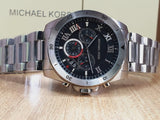 Michael Kors Brecken Chronograph Quartz Black Dial Silver Steel Strap Watch For Men - MK8438