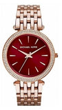 Michael Kors Darci Red DIal Rose Gold Stainless Steel Strap Watch for Women - MK3378