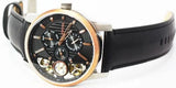 Fossil Twist Multi-Function Chronograph Black Dial Black Leather Strap Watch for Men - ME1099