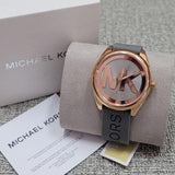 Michael Kors Janelle Three Hand Grey Dial Grey Rubber Strap Watch For Women - MK7314