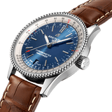 Breitling Navitimer Automatic 38mm Blue Dial Brown Leather Strap Mens Watch - A17325211C1P2