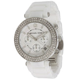 Michael Kors Parker White Dial White Ceramic Strap Watch for Women - MK5654