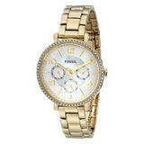 Fossil Rye Mother of Pearl White Dial Gold Steel Strap Watch for Women - ES3756