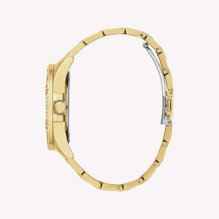 Guess Sol Chronograph Gold Dial Gold Steel Strap Watch For Women - GW0483L2