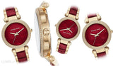 Michael Kors Parker Mother of Pearl Red Dial Two Tone Steel Strap Watch for Women - MK6427