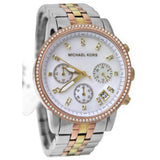 Michael Kors Ritz White Dial Two Tone Steel Strap Watch for Women - MK5650